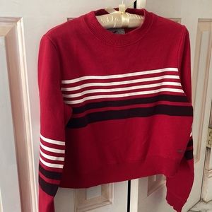 5For$15 Hollister striped red sweatshirt- size medium